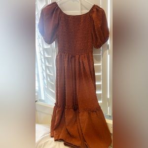 Women's Pretty Summer Square Neck Shirred Cute Mini Skirt Puff Sleeve Dress